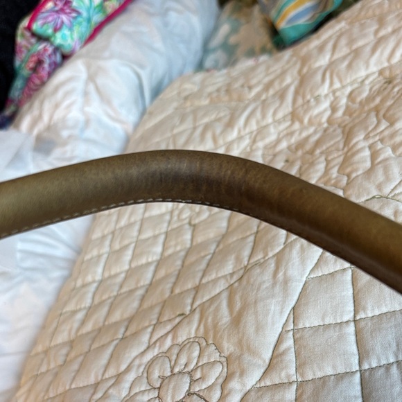 Vintage Floral Needlepoint Lilies Taupe Handbag - Picture 6 of 13